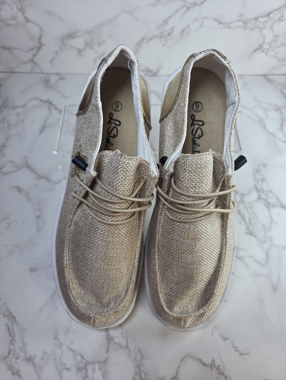 Metallic Gold Casual Lace-Up Shoes(A46) Women / Men - Picture 4 of 6